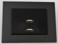 Gniazdo USB podwójne z zasilaniem stalowe  czarne VILMA 08.jpg