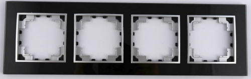 Ramka czterokrotna szklana czarna Seria Corner DPM 01.jpg